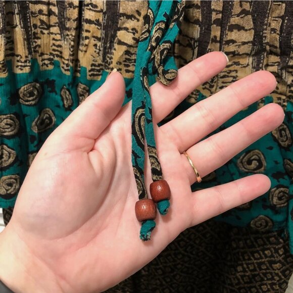 VTG Carole Little 10 Petite View Point Panel Print Tie Front Short Sleeve Dress - Picture 7 of 15